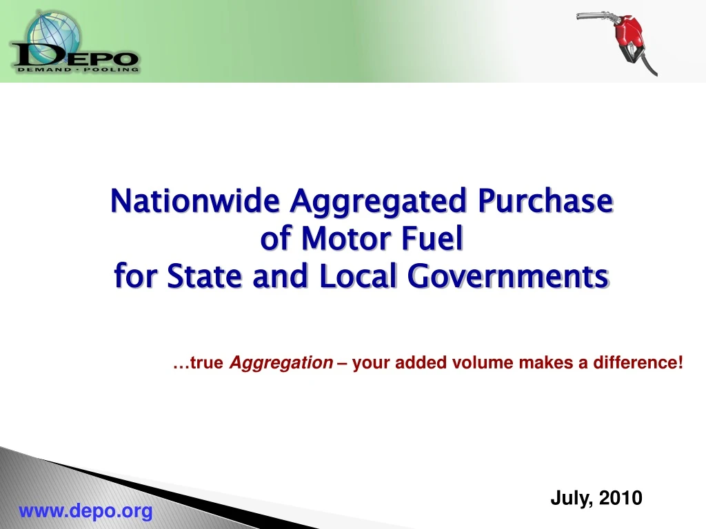 nationwide aggregated purchase of motor fuel