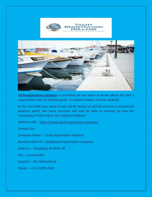 UK Part 1 Registration - Yachtregistration.company