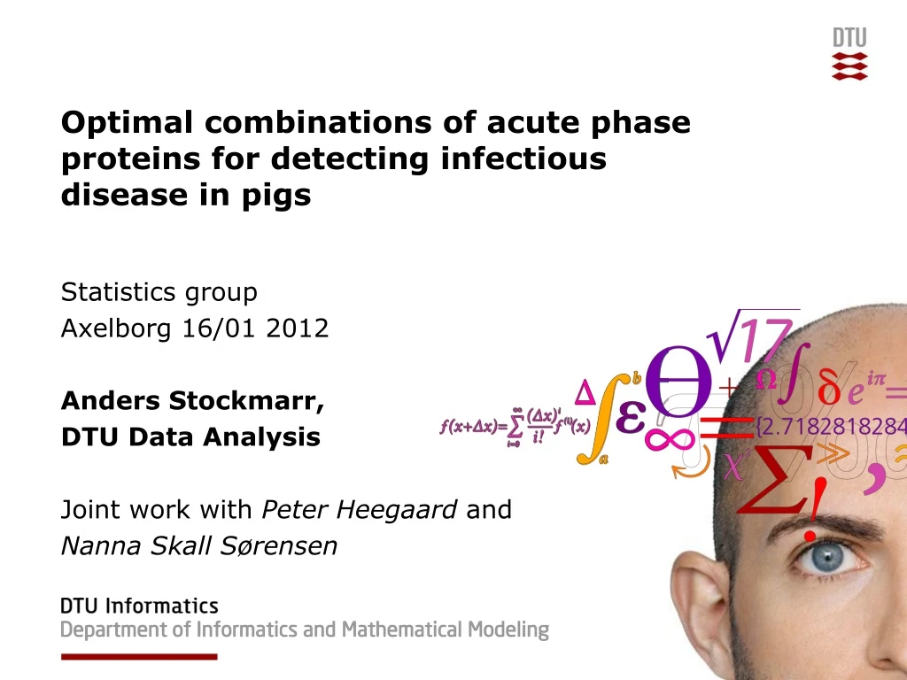 optimal combinations of acute phase proteins for detecting infectious disease in pigs