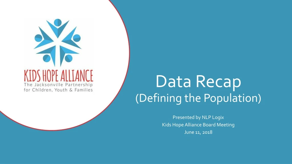 data recap defining the population