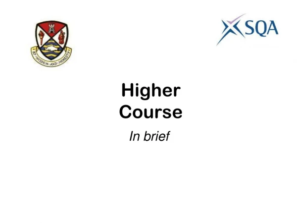 Higher Course
