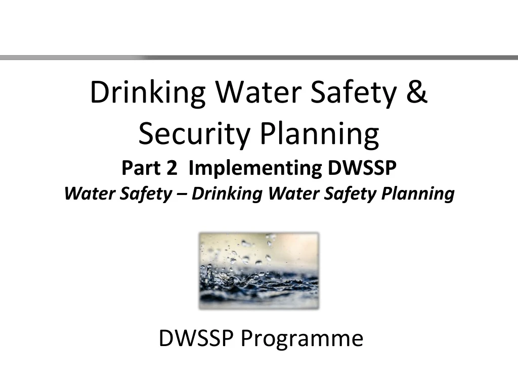 drinking water safety security planning part