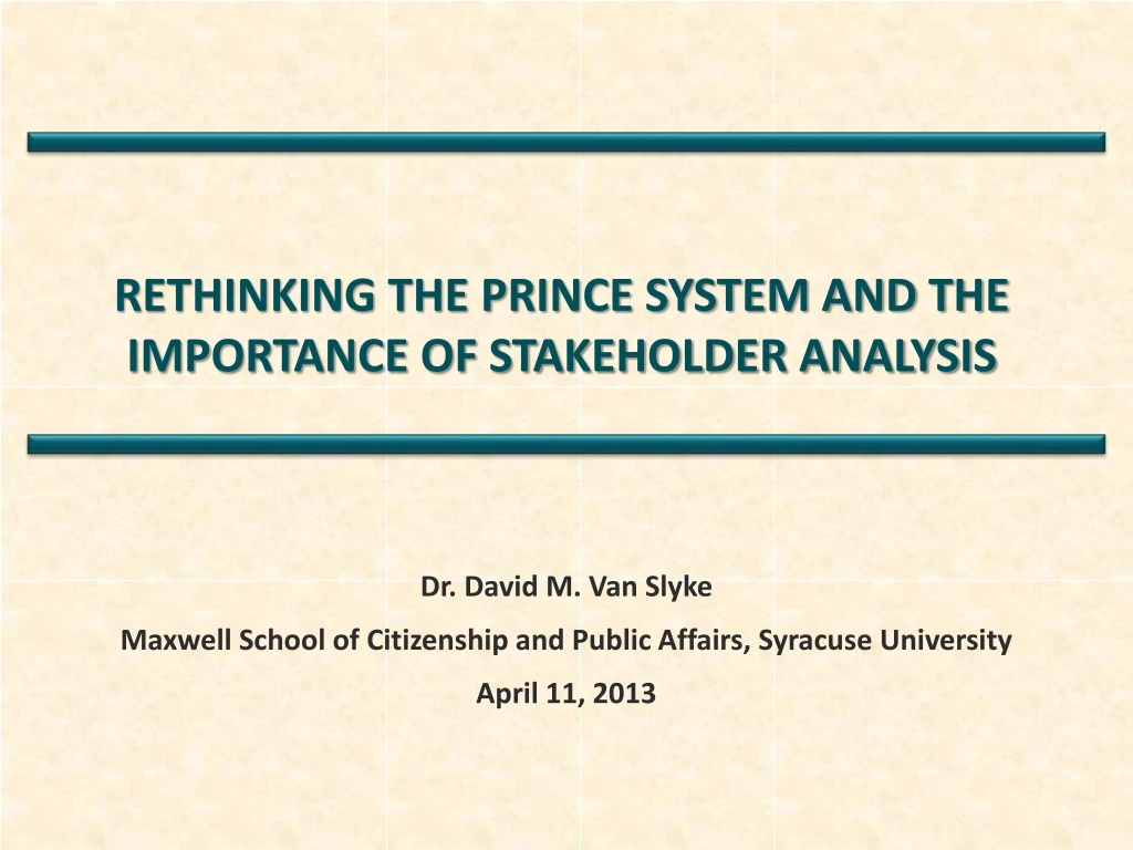 rethinking the prince system and the importance of stakeholder analysis