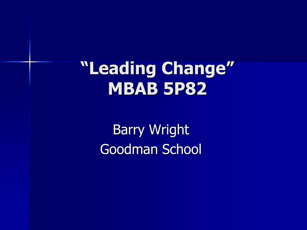 leading change mbab 5p82