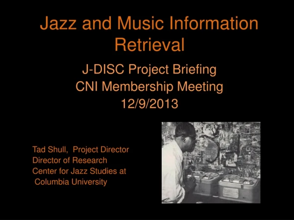 Jazz and Music Information Retrieval