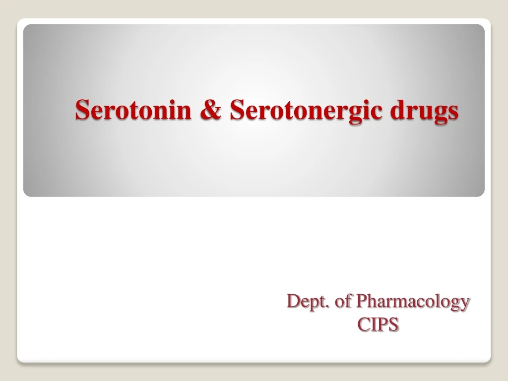 serotonin serotonergic drugs