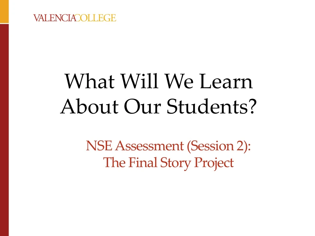 nse assessment session 2 the final story project