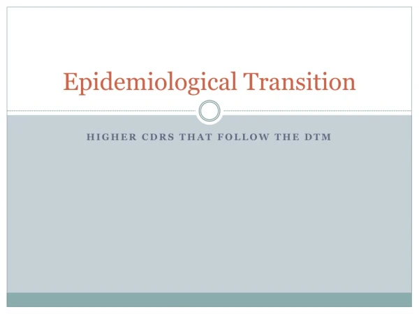 Epidemiological Transition