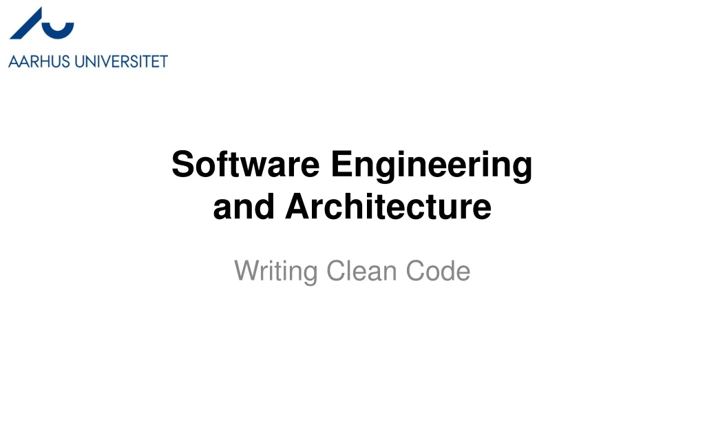 software engineering and architecture