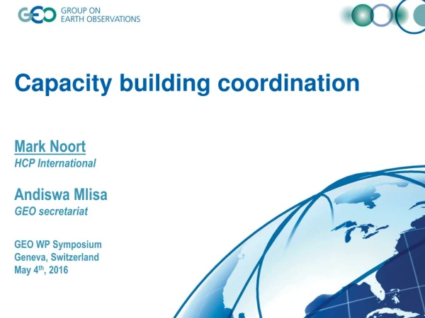 GEO Capacity Building Strategy ( GEOIII, 2006)