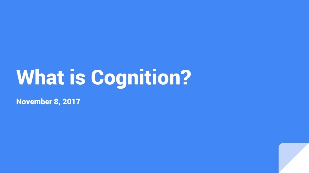 what is cognition