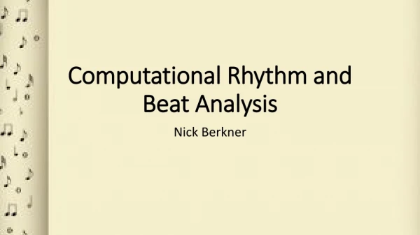 Computational Rhythm and Beat Analysis