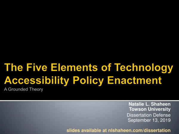 The Five Elements of Technology Accessibility Policy Enactment A Grounded Theory