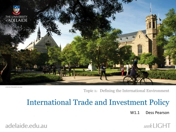 International Trade and Investment Policy