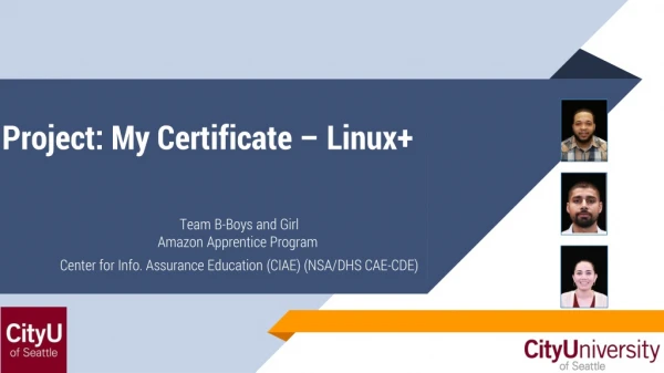 Project: My Certificate – Linux+ 