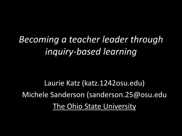 B ecoming a teacher leader through inquiry-based learning