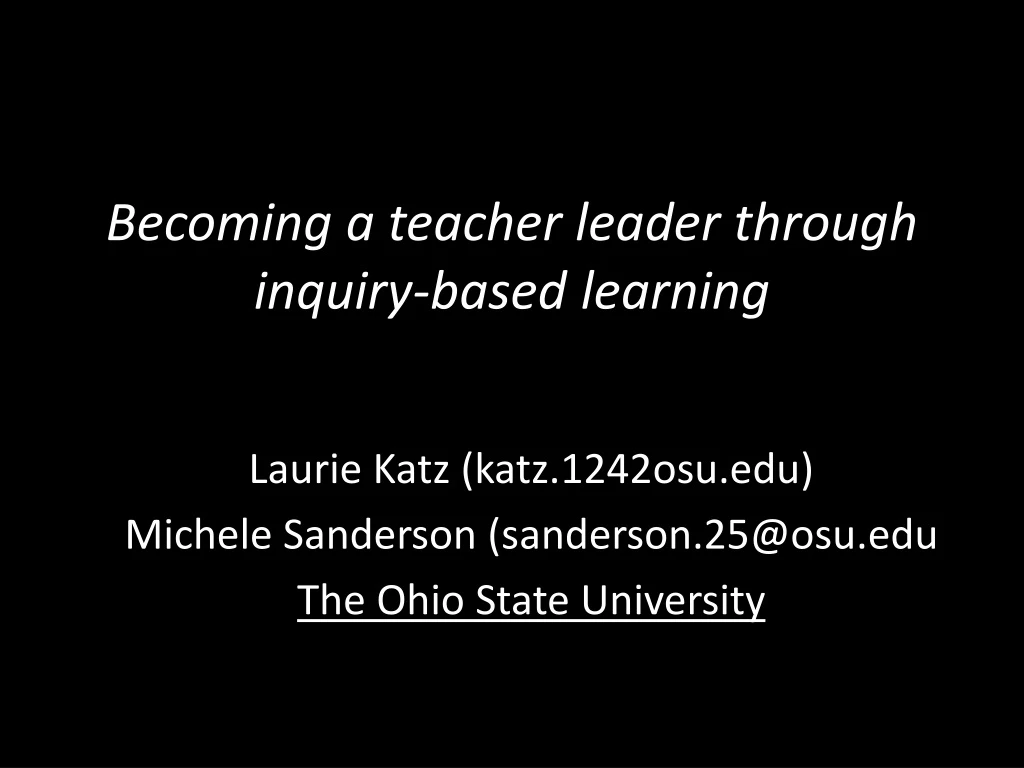 b ecoming a teacher leader through inquiry based learning