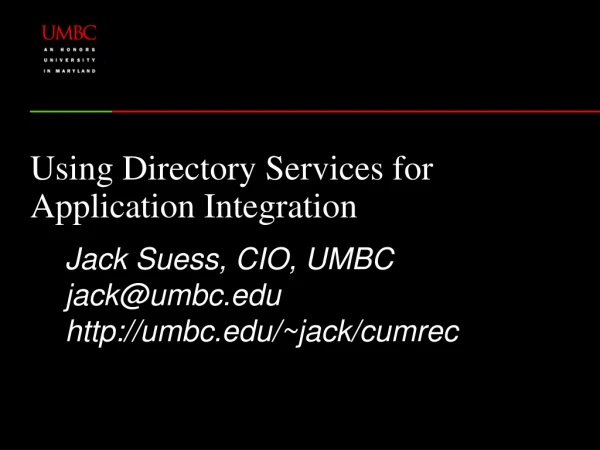 Using Directory Services for Application Integration