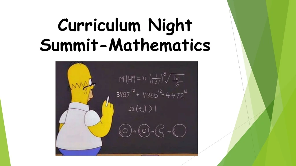curriculum night summit mathematics
