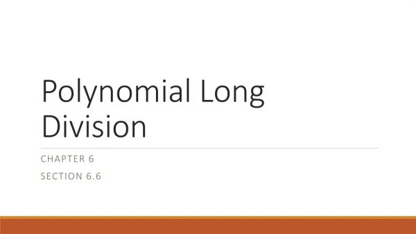 Polynomial Long Division