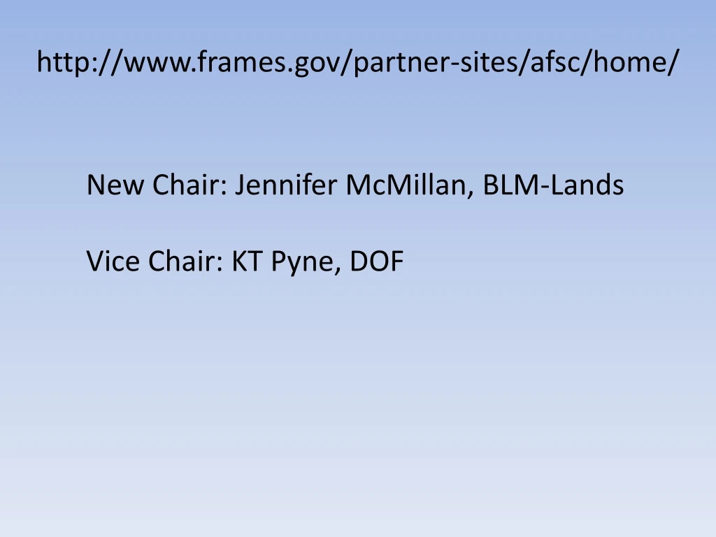 http www frames gov partner sites afsc home