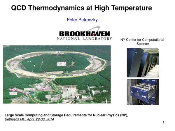 QCD Thermodynamics at High Temperature Peter Petreczky