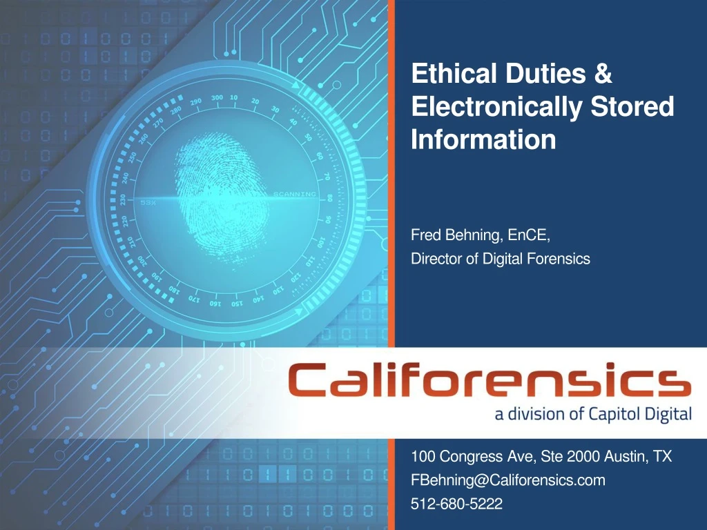 ethical duties electronically stored information