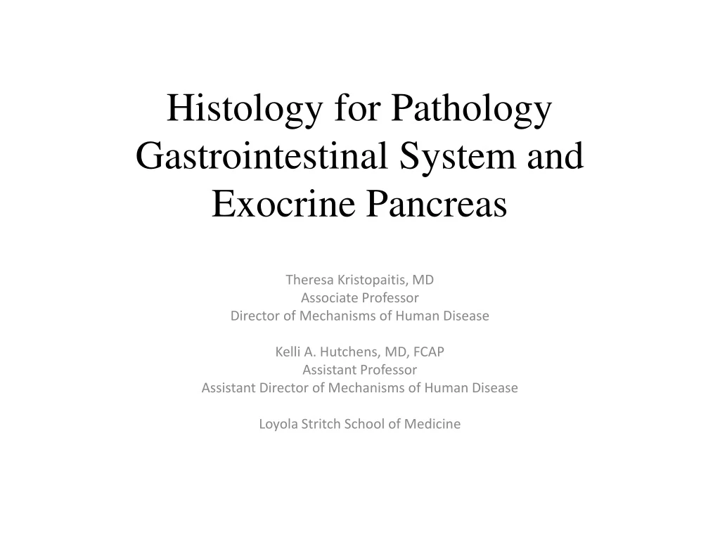 histology for pathology gastrointestinal system and exocrine pancreas