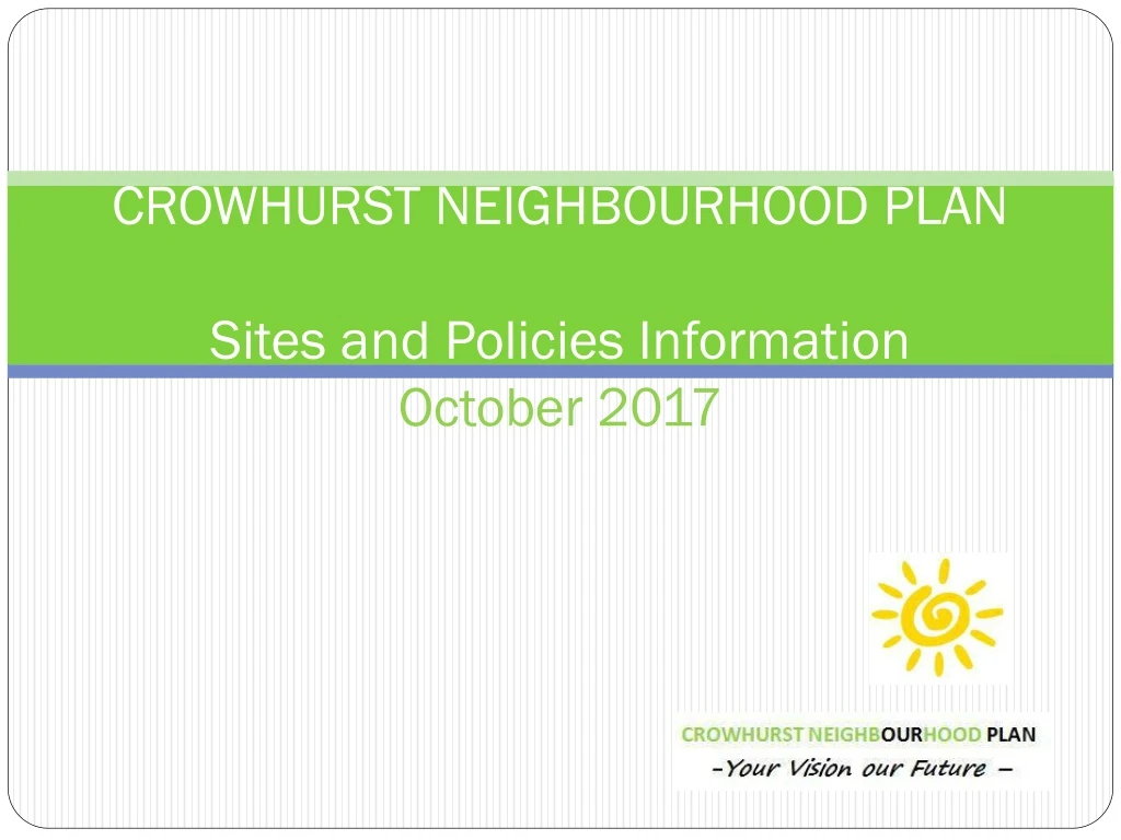 crowhurst neighbourhood plan sites and policies information october 2017