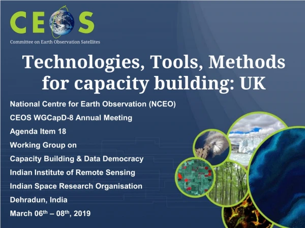 Technologies, Tools, Methods for capacity building: UK