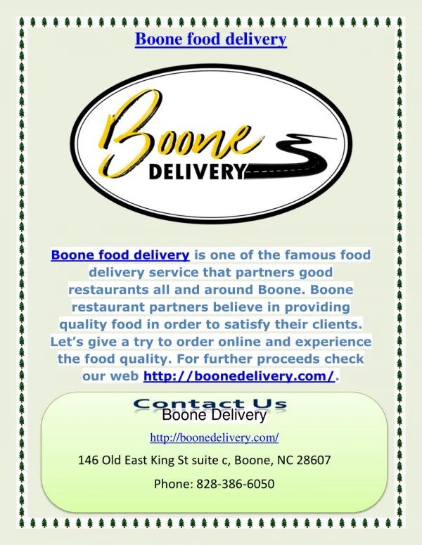 Boone food delivery