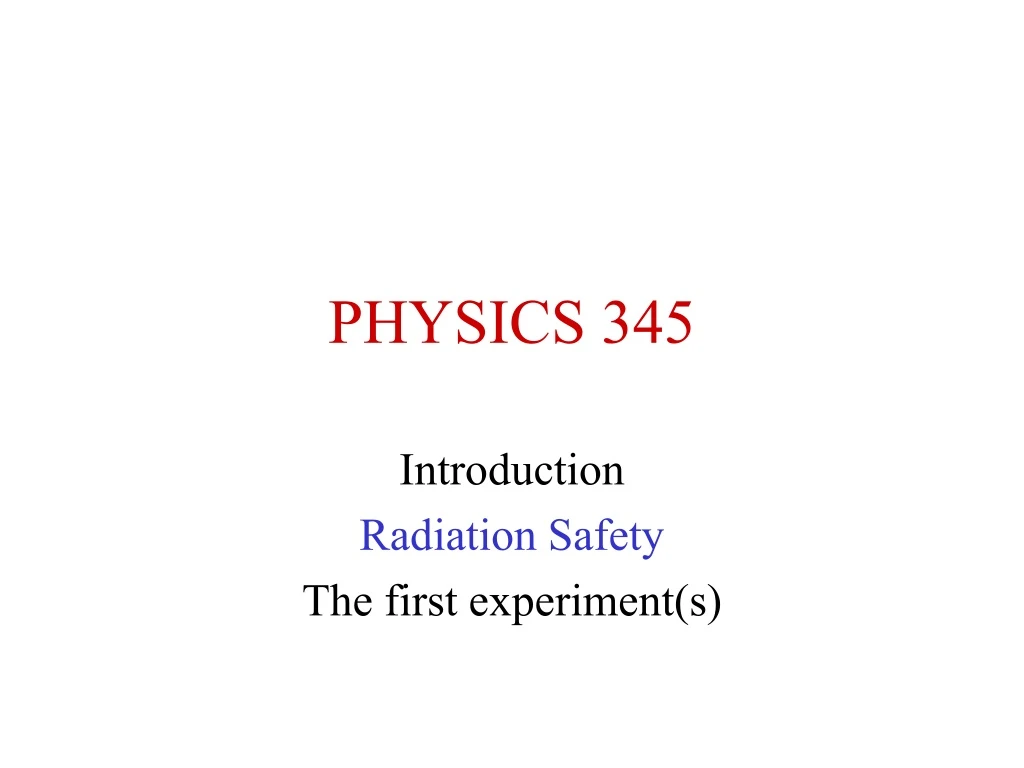 physics 345