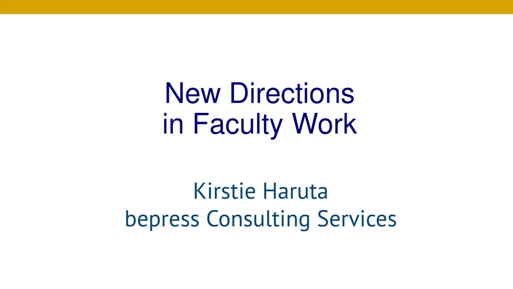 new directions in faculty work