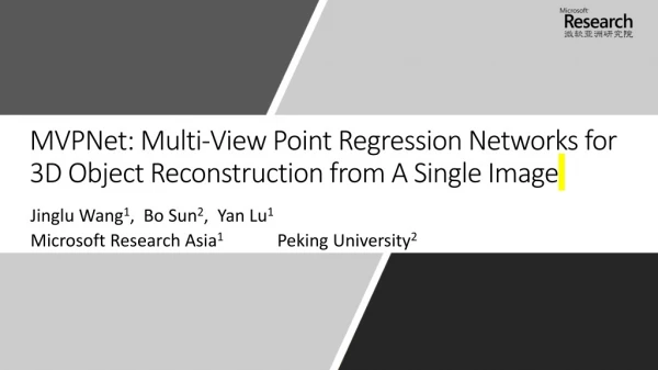 MVPNet : Multi-View Point Regression Networks for 3D Object Reconstruction from A Single Image