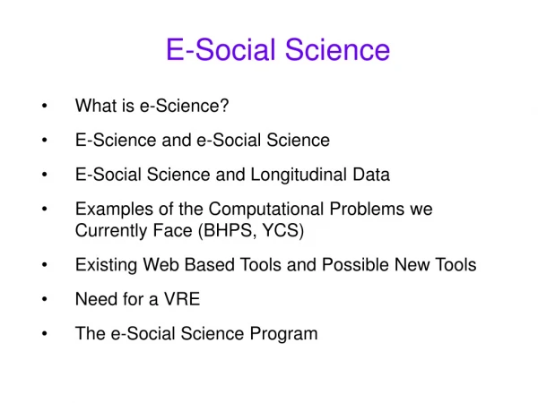 E-Social Science
