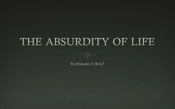 the absurdity of life