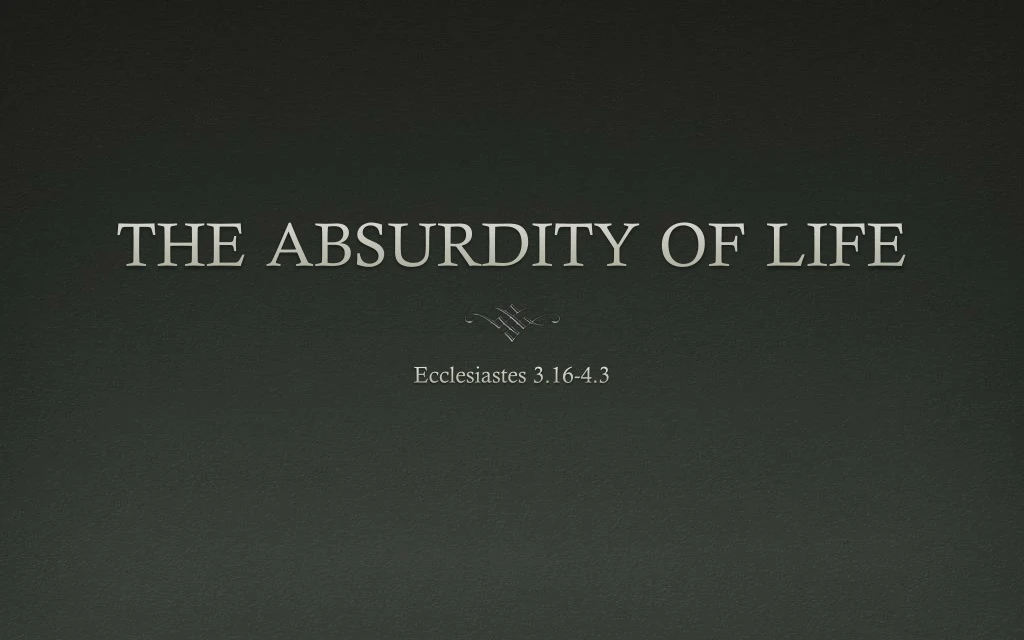 the absurdity of life