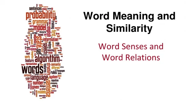 Word Meaning and Similarity