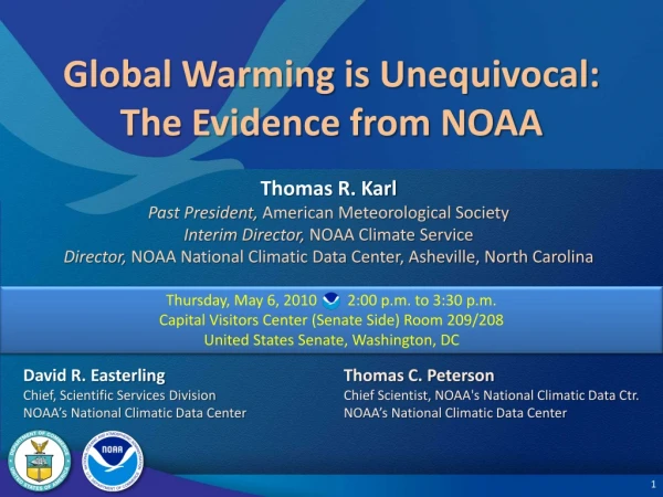 Global Warming is Unequivocal: The Evidence from NOAA