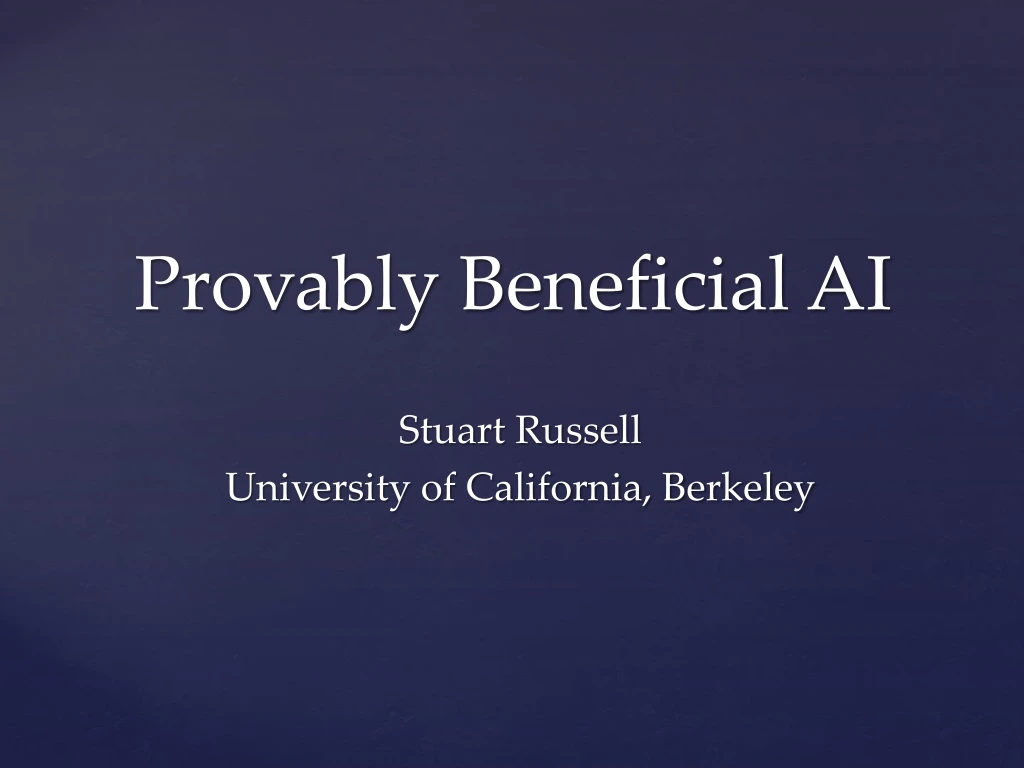 provably beneficial ai