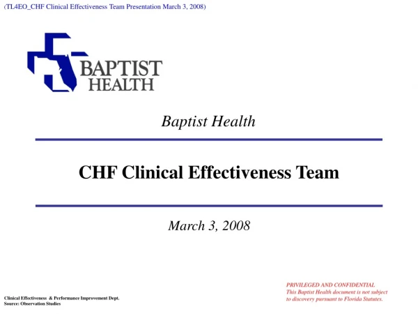 ( TL4EO_CHF Clinical Effectiveness Team Presentation March 3, 2008)