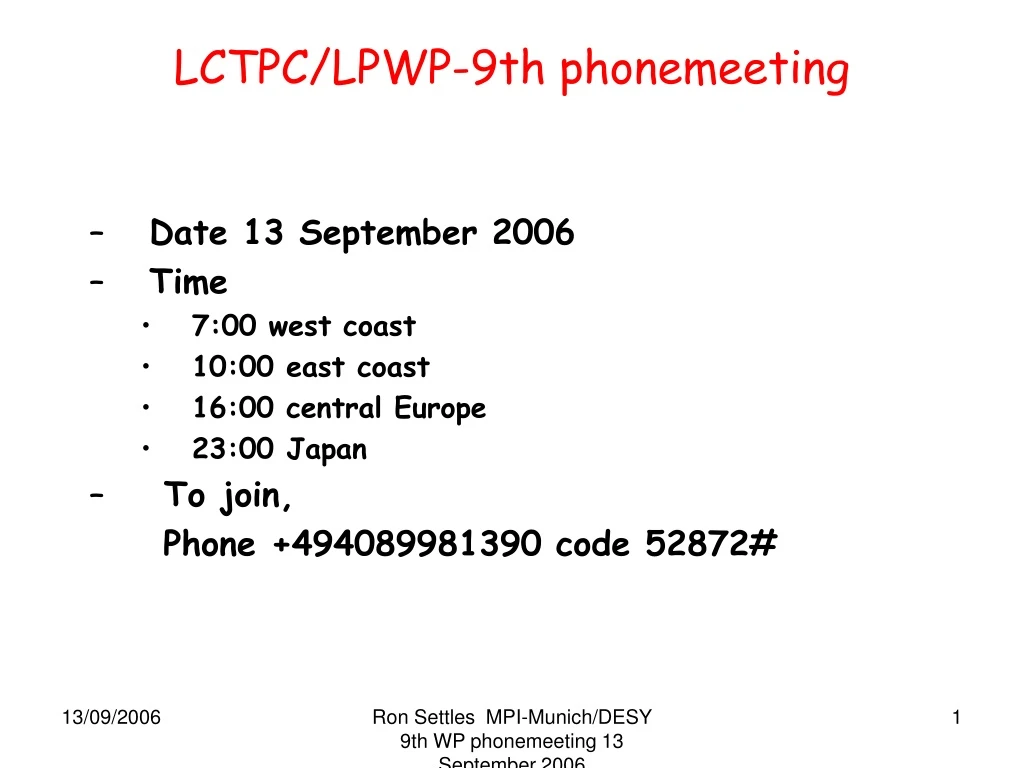 lctpc lpwp 9th phonemeeting
