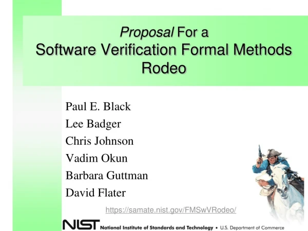 Proposal For a Software Verification Formal Methods Rodeo