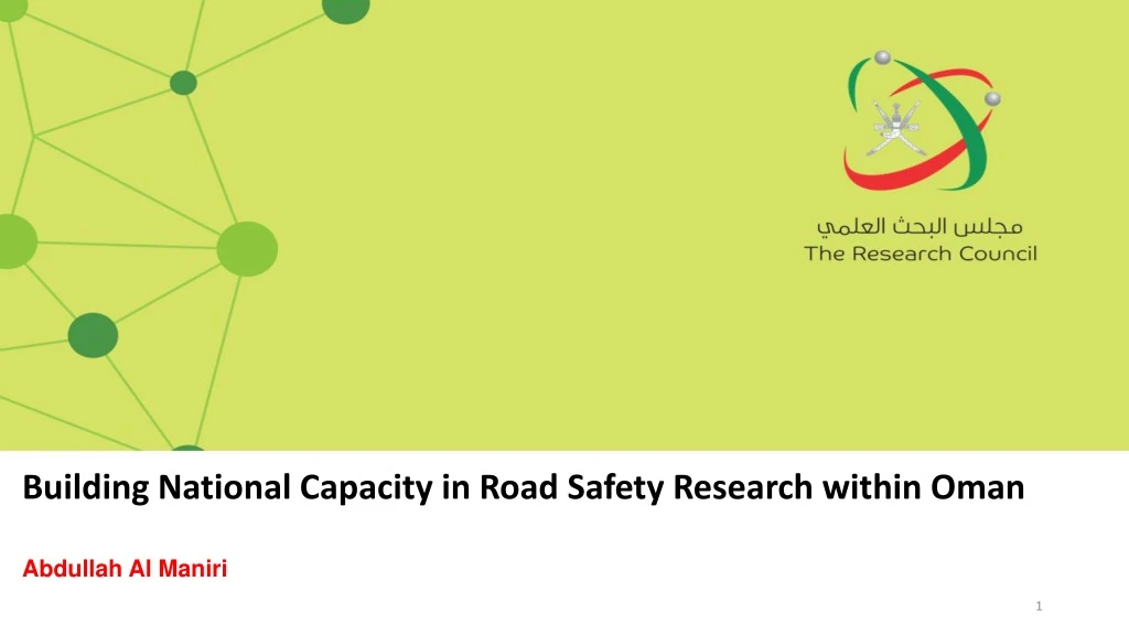 building national c apacity in road safety
