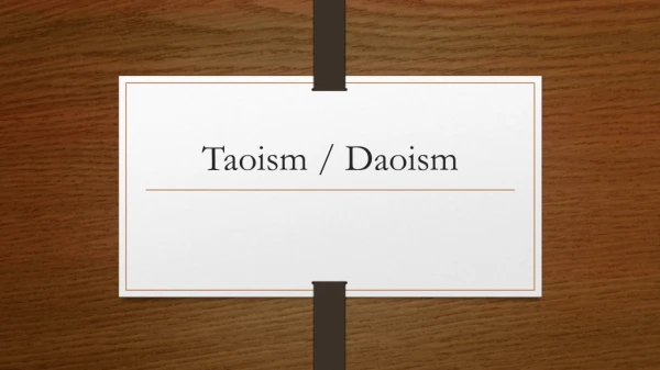 Taoism / Daoism