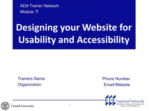 Designing your Website for Usability and Accessibility