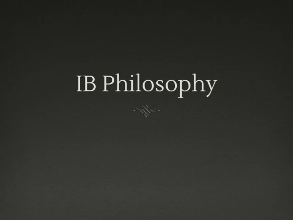 IB Philosophy