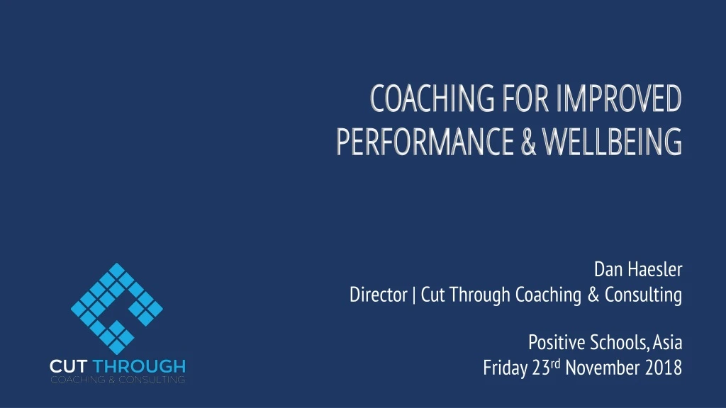 coaching for improved performance wellbeing