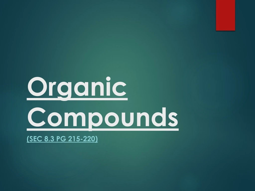 organic compounds