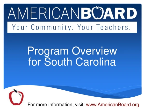 Program Overview for South Carolina